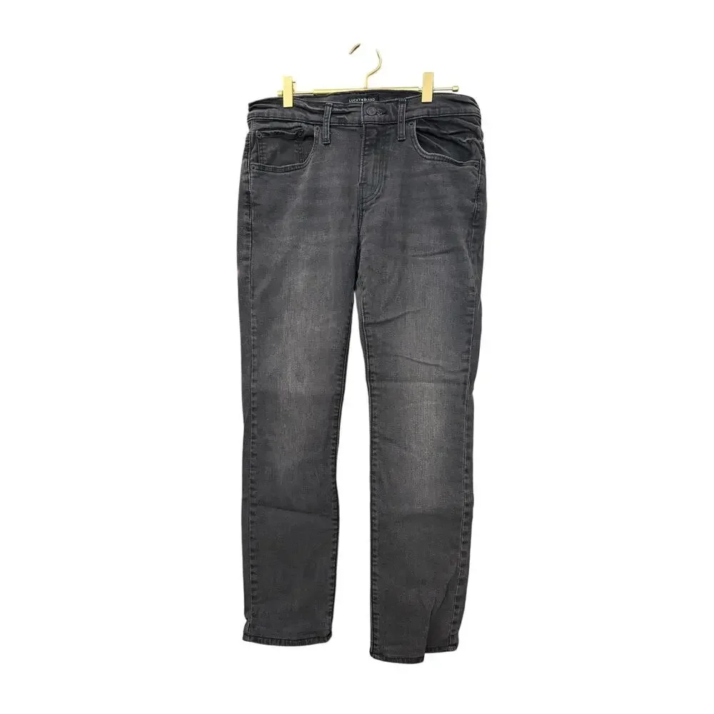 ✨ Lucky Brand 110 Black Slim Straight Jeans 30 x 28 Stretch Denim EUC 🖤
